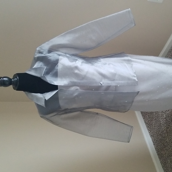 Vintage Silver Gray Sequined 3 Piece Ann Taylor  Jacket, Skirt and Bustier - Picture 1 of 8